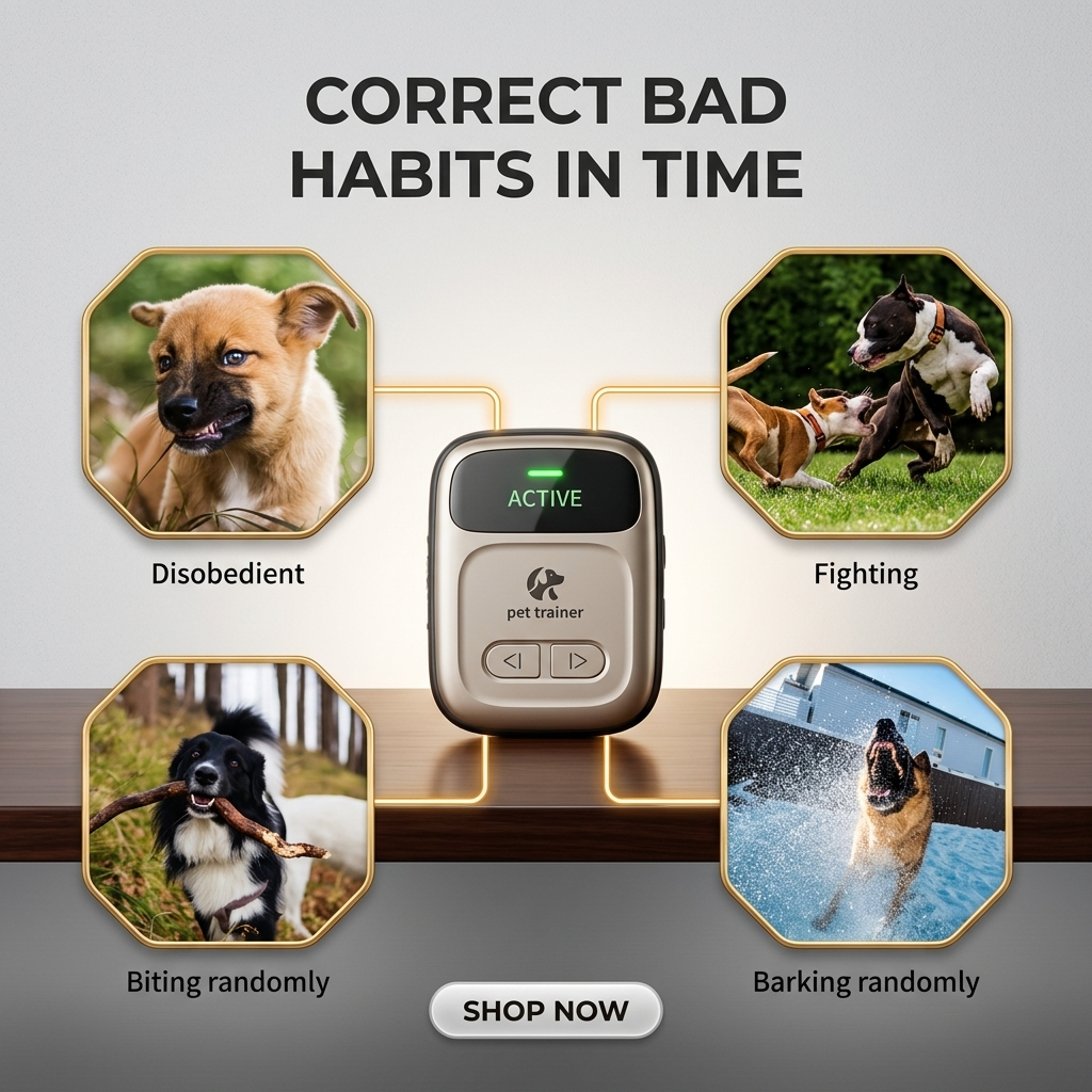 Pet Training Collar Anti-Bark Rechargeable Waterproof Smart Electronic 500M range
