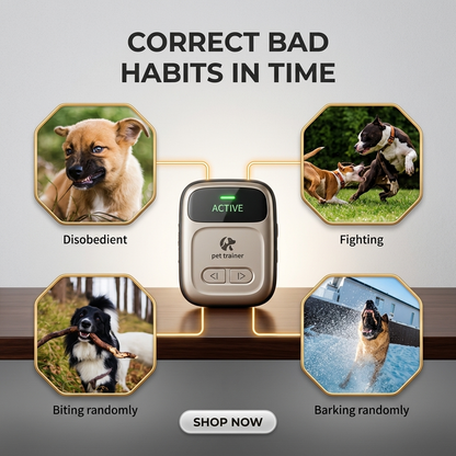 Pet Training Collar Anti-Bark Rechargeable Waterproof Smart Electronic 500M range