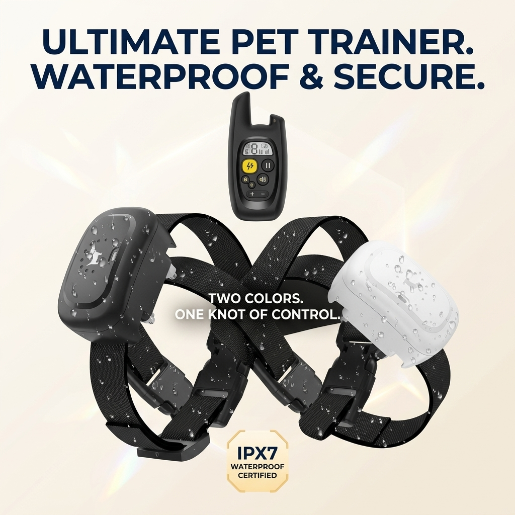 Pet Training Collar Anti-Bark Rechargeable Waterproof Smart Electronic 500M range