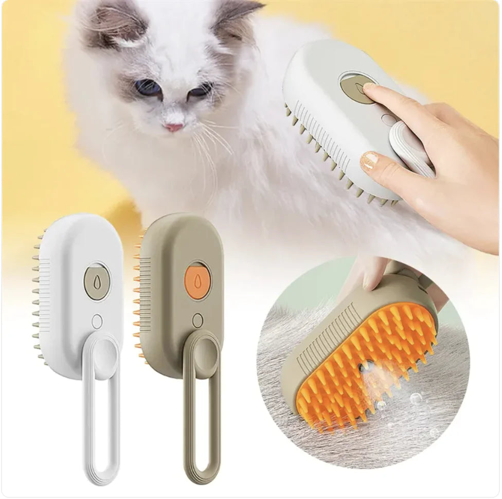 4 in 1 Cat steam brush, steam brush for dogs, rabbits., Pet spray comb for shedding and grooming, Gentle Technology, Easy-to-Clean, massage