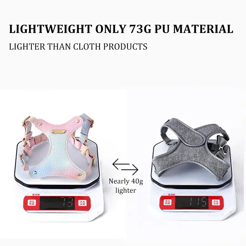 Adjustable Waterproof Leather Pet Harness for Small Cats