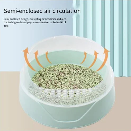 Round Odor-Proof Semi-Closed Cat Litter Box
