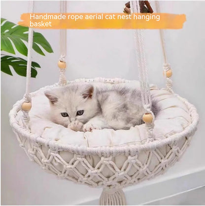 Hanging Cat Hammock Nest – Cozy Elevated Bed for Cats | Swing-Style Pet Lounge Basket