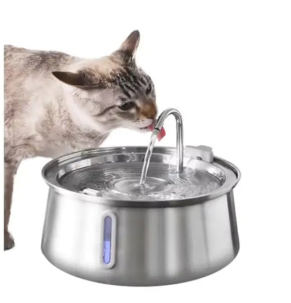 Cat Water Fountain 3.2L Stainless Steel: Pet Fountains for Cats/Dog Indoor Automatic Waterer Bowls for Drinking Small Animal Water Quiet Operation: