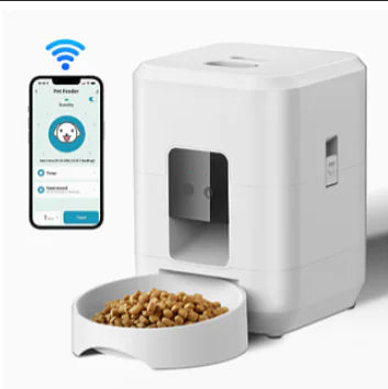 Automatic Cat Feeder, 5G WiFi Automatic Dog Food Dispenser with Freshness Preservation, 2L Timed Pet Feeder with Low Food Sensor,