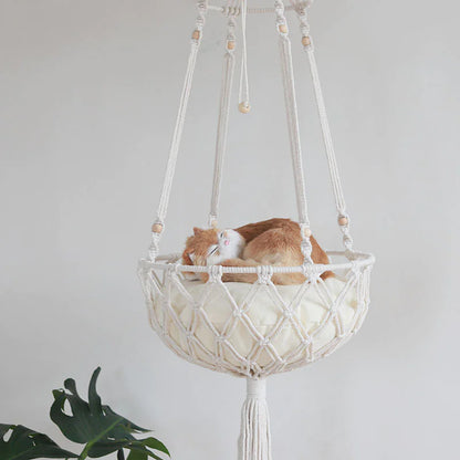Large Macrame Cat Hammock Hanging Swing Bed