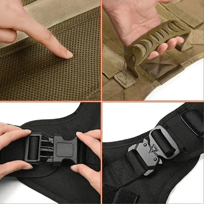 Tactical Dog Harness Vest For Large Dogs Adjustable Vest for Walking, Training