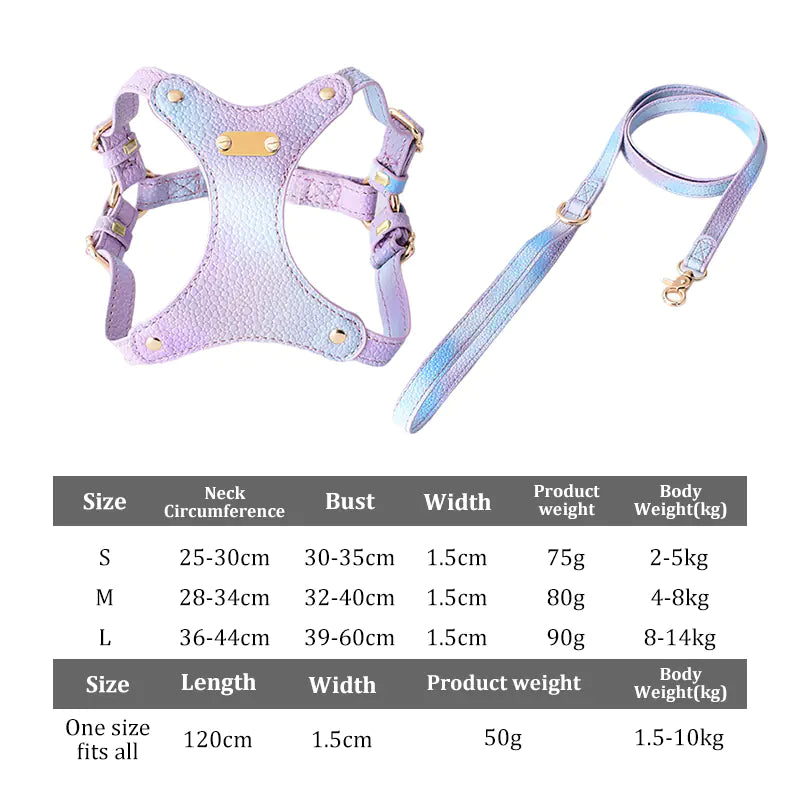 Adjustable Waterproof Leather Pet Harness for Small Cats